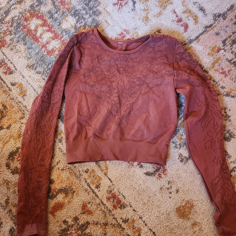 Fabletics | Rust orange crop top | Exercise top | Size L